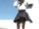 学園祭 コスプレ撮影会で強風に煽られてスカートがめくり上げパンツがモロに見えてしまった No1