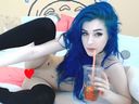 Live chat × a transcendent beauty who loves Japan blue hair Caucasian After all white masturbation is a masterpiece