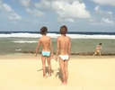 2人の細マッチョイケメンがビーチで濃厚なゲイSEX