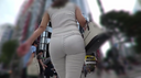Whip white bread transparent T-back ass