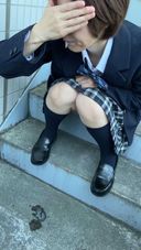 Video of Schoolgirl In Uniform Sitting On The Stairs And Just Drowning Her Saliva KITR00316 [KITR-00316]