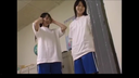 学校の着替え！制服姿から体操服へ着替える学生2名を撮影！