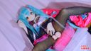 [Resale] Semen fountain burst! Massive ejaculation with a penis plug piston! Hatsune Miku Cosplay Man's Daughter Anaru Masturbation