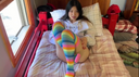 【Uncensored】Korean woman wearing colorful high socks shows off her masturbation while looking at the camera with blank eyes. While caressing the with your, slowly move it in and out in the missionary position, and finally shoot it into your tongue!