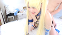 Blonde anime cos Gonzo personal shot with fair-skinned man's daughter