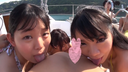 【3P/】바다에서 미녀들과 땀 투성이! ! 수영복 차림의 미녀들이 자지에 사용되고 있다! !