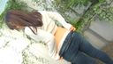 [Outdoor Play] High-speed no-hand white lewd liquid covered climax beautiful female college student