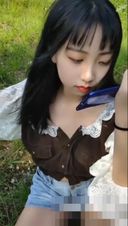 【Back】Deep throat of glasses girl in the park! I vomit many times [Personal shooting]