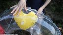 Fetish video of inflating a balloon with breath and dripping saliva and smearing the brim F755