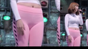 韓流アイドルのスパッツ姿！ライブ中継は透けまくりでパンティのリボンまでうっすら見えます！