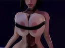 [3D Club] Slender beauty who serves between natural Holstein huge breasts with a big stopped by a band [Video]