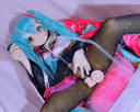 [Resale] Semen fountain burst! Massive ejaculation with a penis plug piston! Hatsune Miku Cosplay Man's Daughter Anaru Masturbation