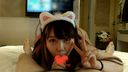 【Geki Yaba】Cat ear hami milk micro bikini girl double piece ♥ with facial cumshot