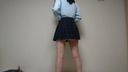 【Selfie posting video】Change into school girl uniform cosplay (from the side)