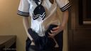 Wearing black pantyhose in a sailor suit from the side and directly below (panties with napkins) [Full HD]
