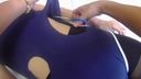 【Cosplay Lab】Punching a hole in a school swimsuit and black tights (wearable camera)