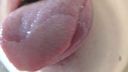 【唾ベロフェチ】すずちゃんのエロ長い舌ベロ接写と大量唾液　