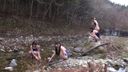 A hot spring with small shaved girls!