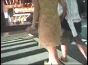 M woman in a transparent dress and removai outdoor walk 10 minutes
