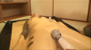 A beautiful woman who cosplayed Ayanami of Ea is restrained with a vacuum bed