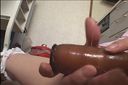 Thick cloudy man juice overflows and licks it herself Muchimuchi erotic body married woman's slobbering vegetable masturbation