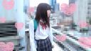 【個人撮影】モデル級の可愛さ！エロカワ女子校生がビルの屋上で露出フェラチオ！