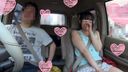 【個人撮影】車の中でフェラチオ＆乳首舐め手コキをするパイパン美少女！