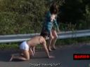 [Exposure training] Big breasts sister takes an outdoor walk in an erotic costume! M S with a man