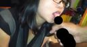 【Facial Ejaculation】Sister with glasses on her face