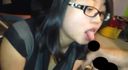 【Facial Ejaculation】Sister with glasses on her face