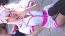 Comic Market Cosplay Super! Beautiful Layer's Nurse Cosplay ★ Pink Striped Panty Shot &amp; Breast Chiller ★ Garter Thigh Comiket 10 minutes