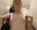 [Uncensored] Caucasian blonde beauty goes out with no bra and nipples are transparent