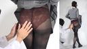 Black pantyhose fetish Relentlessly touching the lower body of a girl in a cute neat and clean uniform
