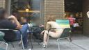 【Outdoor exposure】Naked tea time at the café! In addition, a gal who gives a on the road! !!