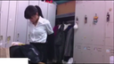 Office lady in a suit! Complete photo of changing clothes in the changing room! Hidden photo of bra and panties!