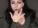 [Masturbation Club] Ooze in the erotic face and clothed big breasts cleavage of a goth sister who feels by chat masturbation [Video]