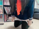 【男の娘♂】オナニー第3弾 制服コスプレ 黒髪ロング女装アナルバイブオナニー