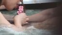 Couple on a hot spring trip in the jacuzzi