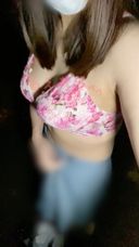 It's an amateur selfie,,Night park, I took off my shirt and skirt with no panties and walked only with a bra,,I masturbated on the way and glanced at my nipples (>_<)