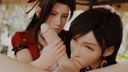【 Final Fantasy VII 】Beautiful and very popular Tifa's nasty and obscene ball licking ♪ remake anime ≪3D≫
