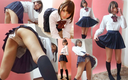 Amateur Panchira in Personal Photo Session at Home vol.060 Spring Girls' Uniform Model Amateur J3 Model Maho-chan "Oh! Impossible! (I'm getting a little erect..."