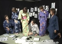 일본 옷 소녀 남자 타쿠 서예 교실
