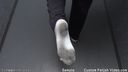 Sock dirt fetish walking without shoes and blackening white socks and tickling the soles of your feet