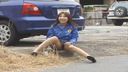 【Outdoor exposure】Breast rubbing on the side of the road! Naked in a residential area! Dohentai busty gals are too good and dangerous! !!