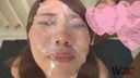 【BUKKAKE】★ Magnificent milk coating! A large amount of bukkake ♪ on Ayaka's face in a squishy figure