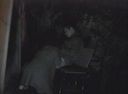 A famous park couple infrared in the middle of the night (1) Man and woman wriggling in the dark