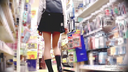 【개인 촬영】쇼핑, 격렬한 미니 스커트 유니폼 여자, 로우 앵글!