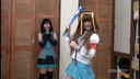 【Cosplayer】 【Low angle】Challenge a new record Japan in pairs! If you lose, you will be punished ♪