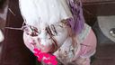 [Personal shooting] I tried chocolate condensed milk semen on a girl with uniform cosplay glasses! part.2