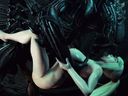 [3D 클럽] 외계인의 왜곡된 형상에 농후한 고기 변기에 빠진 금발의 큰 가슴 전투원 [동영상]